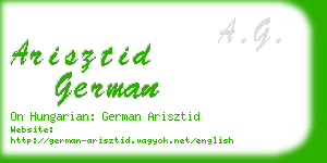 arisztid german business card